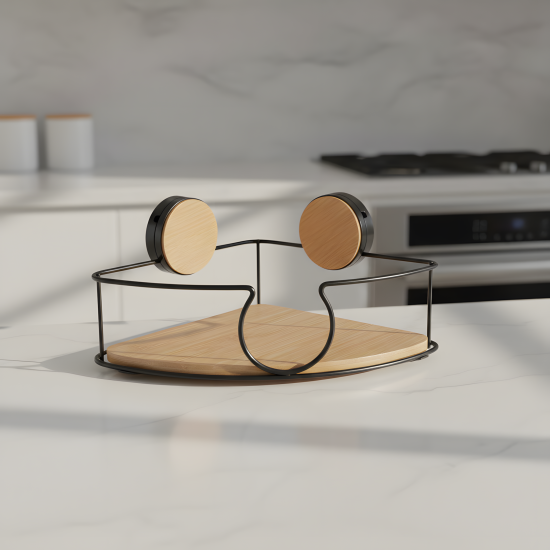 Metal & Wood Corner Shelf